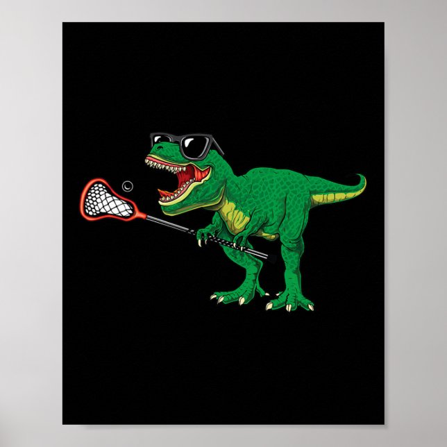 Affiche T Rex drôle de crosse dinosaure Lax garçons équipe (Devant)