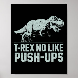 Affiche T-rex drôle n'aime pas les pompes Gym Workout dino