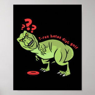 Affiche T-Rex Enfants de Golf de Disque Drôle 