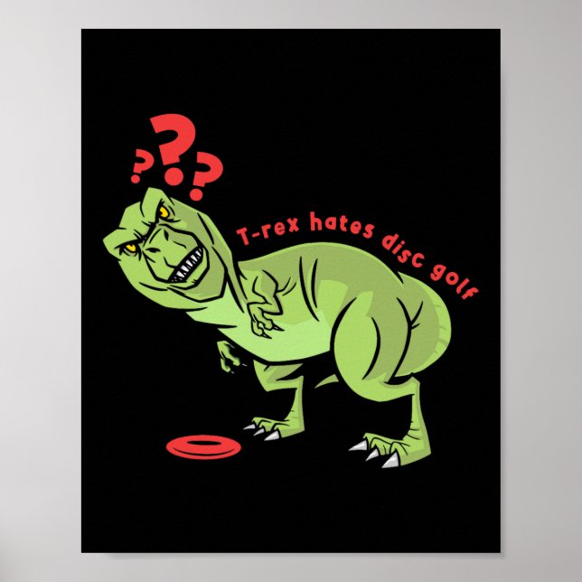 Affiche T-Rex Enfants de Golf de Disque Drôle  (Devant)