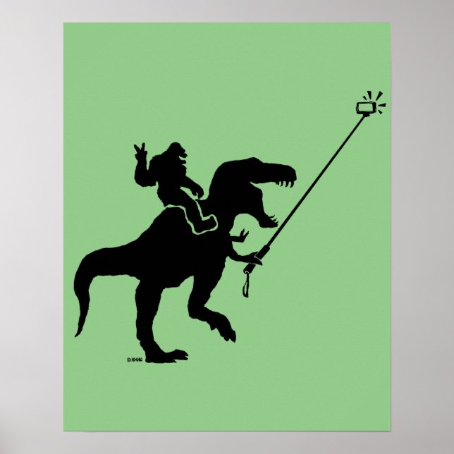 Affiche T-rex et selfie bigfoot (Devant)