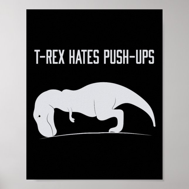 Affiche T-rex graphique déteste les pompes drôle Gym Trex  (Devant)