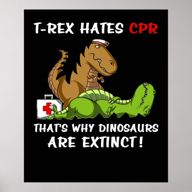 Affiche T-Rex Hait CPR C'Est Pourquoi Les Dinosaures Sont  (Devant)