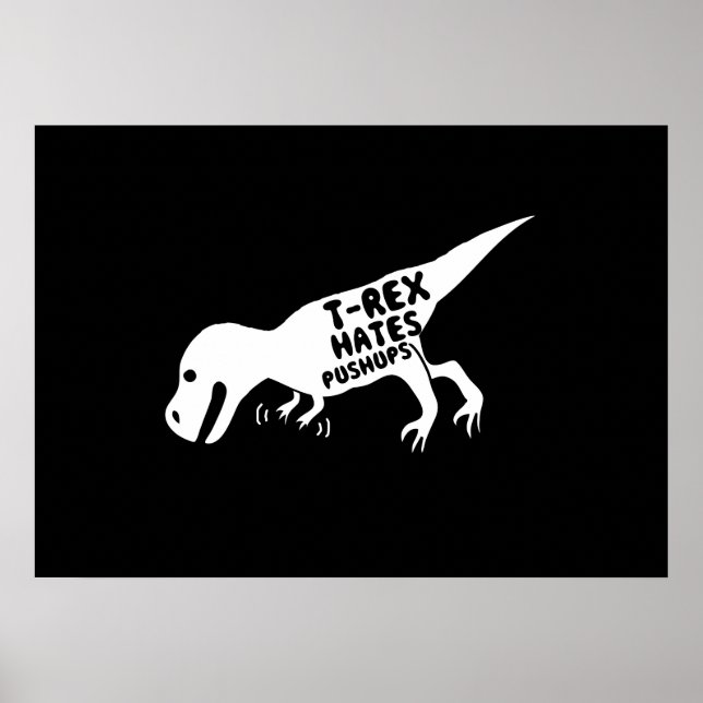 Affiche T-Rex Hates Pushups (Devant)
