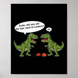 Affiche T Rex Mange Jack-o'-lantern Halloween Garçons Fill