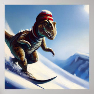 Affiche T Rex Snowboard
