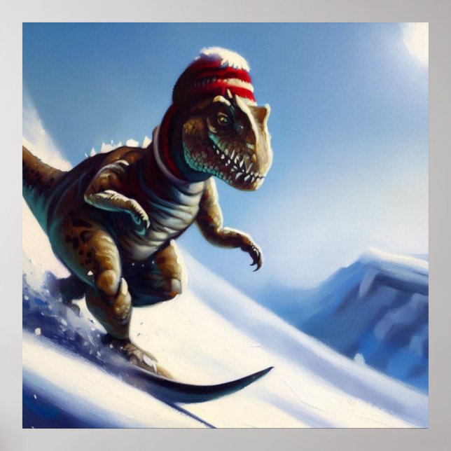 Affiche T Rex Snowboard (Devant)