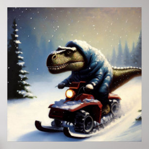 Affiche T Rex Snowmobile