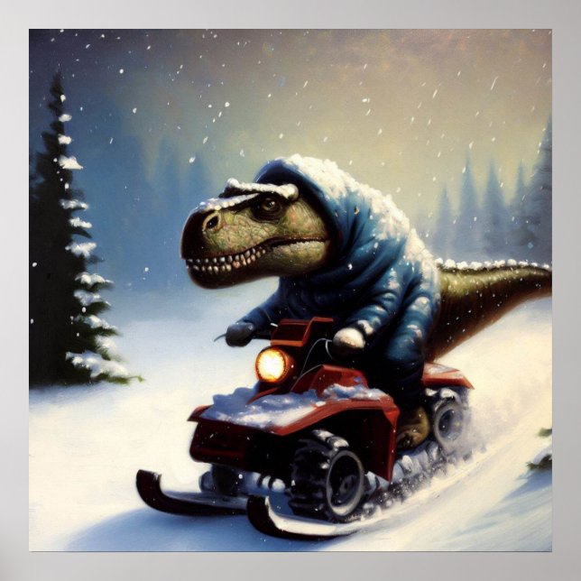 Affiche T Rex Snowmobile (Devant)