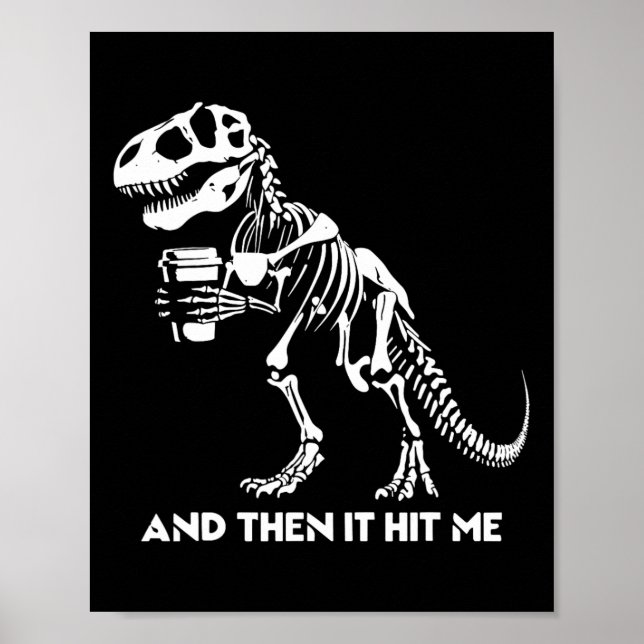 Affiche T-rex squelette dinosaure Halloween hommes femmes  (Devant)