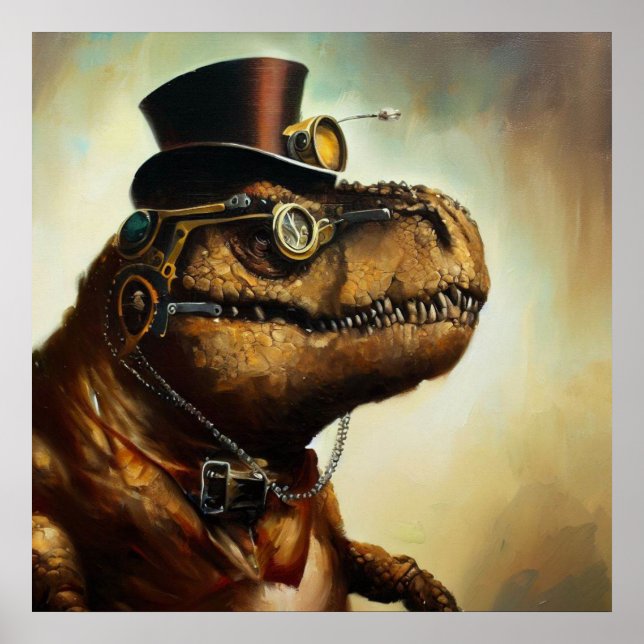 Affiche T Rex Steampunk (Devant)