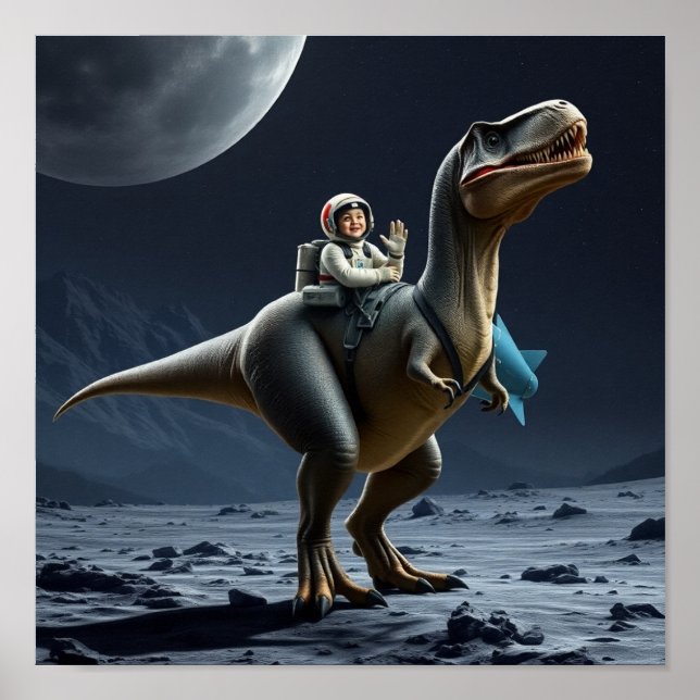Affiche T-Rex sur la lune (Devant)