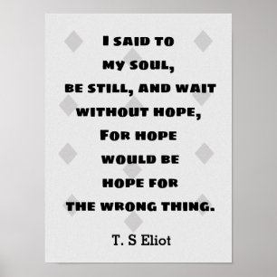 Affiche T.S. Eliot Citer Hope