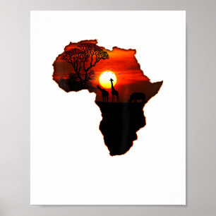 Affiche T Shirt Afrique Carte du Tee Afrique Tee Coucher d