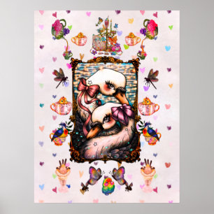 Affiche T-Shirt Amoureux de Cygnes