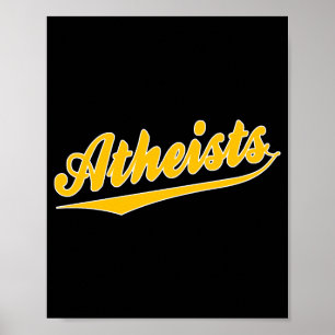 Affiche T Shirt athée de style baseball d'équipe