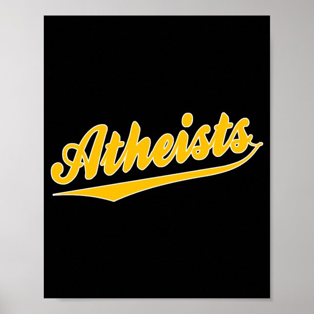 Affiche T Shirt athée de style baseball d'équipe  (Devant)