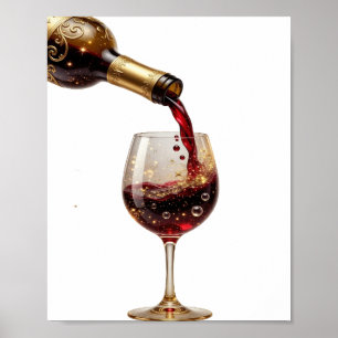 Affiche T-shirt avec le slogan de vin rouge Bold Gold