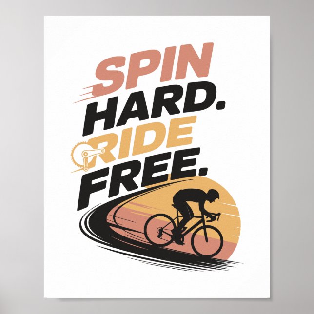 Affiche T-shirt Bicycling gratuit à vélo (Devant)