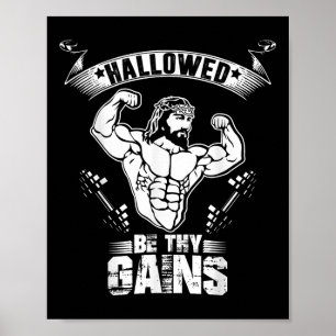 Affiche T Shirt Bodybuilding Jésus Homme - Jésus Drôle Hal