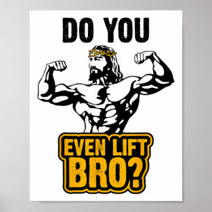 Affiche T Shirt Bodybuilding Jésus - Vous Soulevez Même Fr