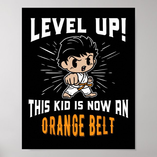 Affiche T-shirt cadeau de récompense de ceinture orange po (Devant)