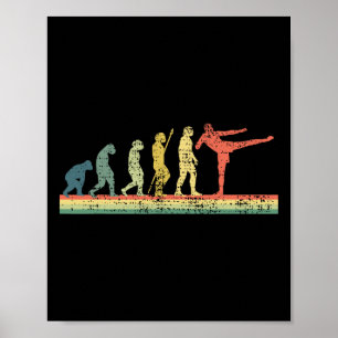 Affiche T-shirt cadeau drôle d'évolution de kickboxing Kic