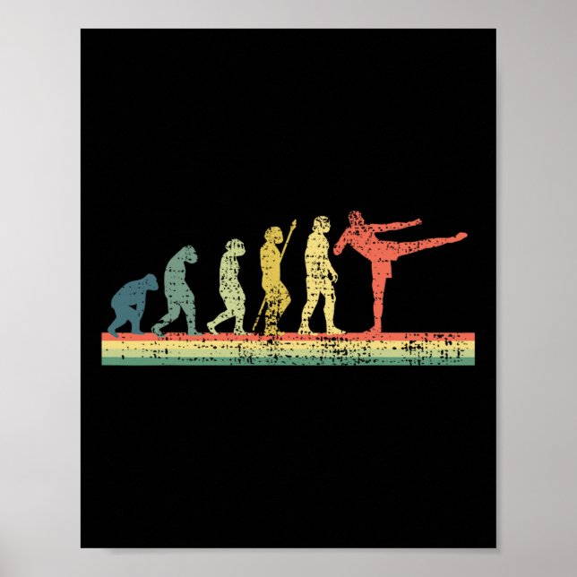 Affiche T-shirt cadeau drôle d'évolution de kickboxing Kic (Devant)