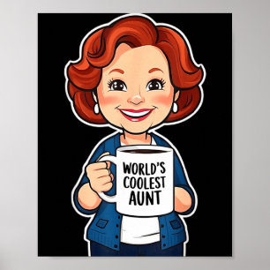 Affiche T-shirt cadeau drôle pour la tante la plus cool qu