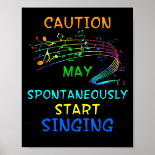 Affiche T Shirt Cadeau pour Amateur de Musique Chantant -