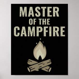 Affiche T Shirt Camping Maître Du Feu De Camp Cadeau