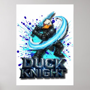 Affiche T-Shirt Chevalier Canard 3D Guerrier Canard Cyber