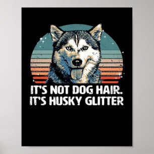 Affiche T-shirt classique pailleté chien husky sibérien dr