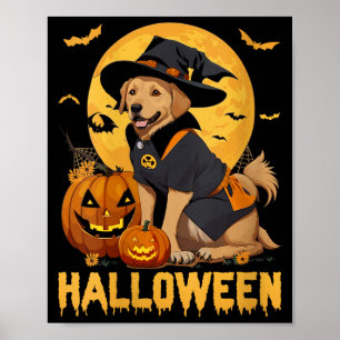 Affiche T-shirt col V pour femmes Halloween Chien4