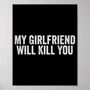 Affiche T-shirt cool pour couples en relation Ma copine va
