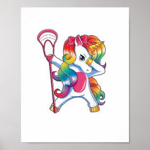 Affiche T-shirt Dabbing Unicorn Lacrosse Drôle Lin Lâché