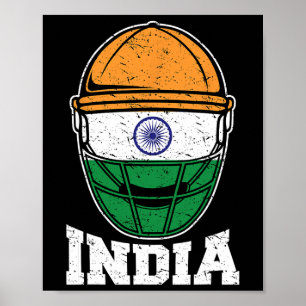Affiche T Shirt de cricket d'Inde Maillot de fans nationau