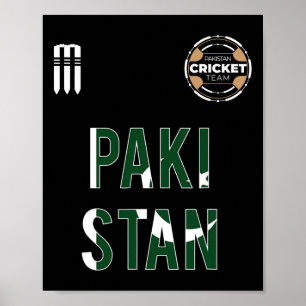 Affiche T Shirt de cricket pakistanais pour fans nationaux