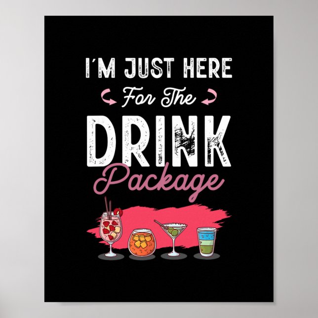 Affiche T-shirt de fête de queue de boisson drôle de vacan (Devant)