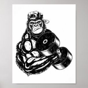 Affiche T-shirt de musculation en salle de sport pour gori