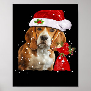 Affiche T Shirt de Noël de chien Beagle Chien de Noël Esse
