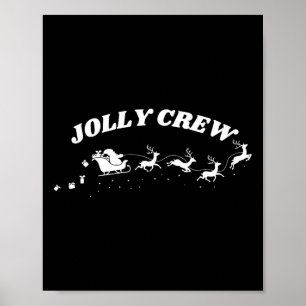 Affiche T-shirt de Noël drôle d'équipe joyeuse Renne Traîn