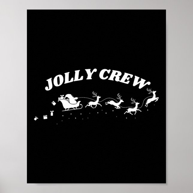 Affiche T-shirt de Noël drôle d'équipe joyeuse Renne Traîn (Devant)