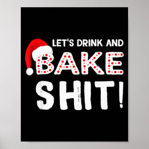 Affiche T-shirt de Noël drôle pour adultes, boissons et pâ