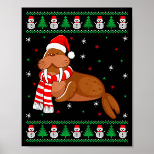 Affiche T-shirt de Noël laid de famille assorti Animal Mor