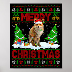 Affiche T-shirt de Noël moche renard drôle renard animal j