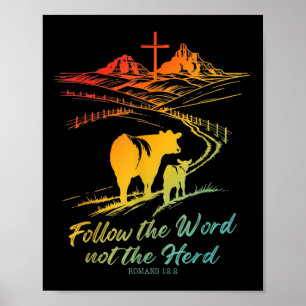 Affiche T-shirt de Pâques Suivez la Parole et non le Troup