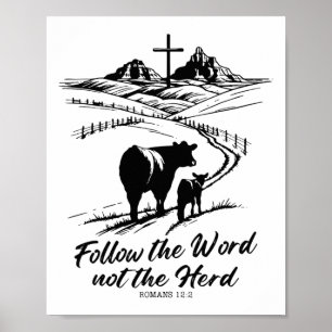 Affiche T-shirt de Pâques Suivez la Parole et non le troup