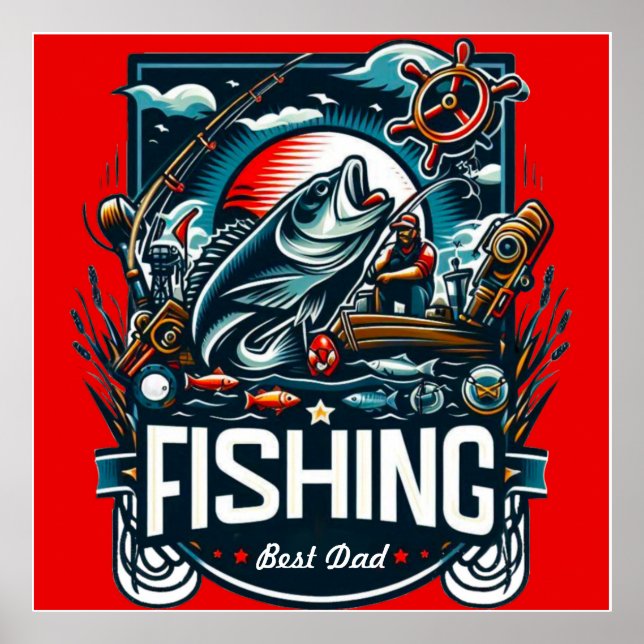 Affiche T-shirt de pêche personnalisé (Devant)