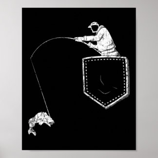 Affiche T Shirt De Poche De Pêche Drôle Pour Papa